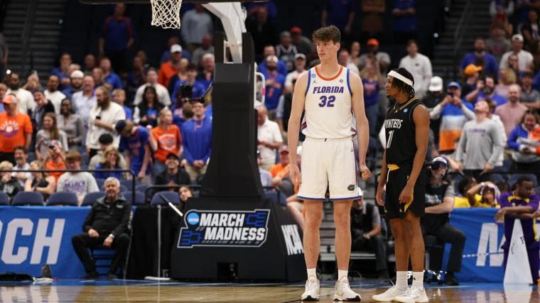 Olivier Rioux height, explained: Prairie View's Hassane Diallo in awe of Florida's 7-9 center in viral moment