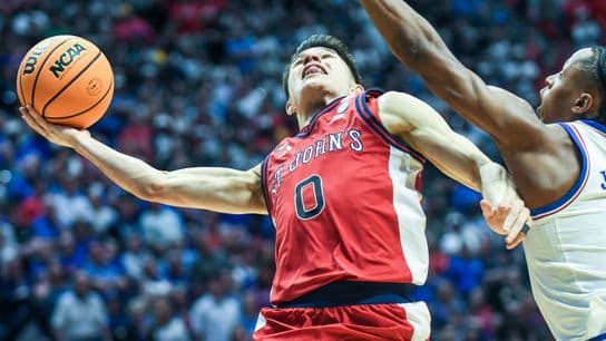 TST Images: St Johns defeats Kansas 67-65, at Viejas Arena.