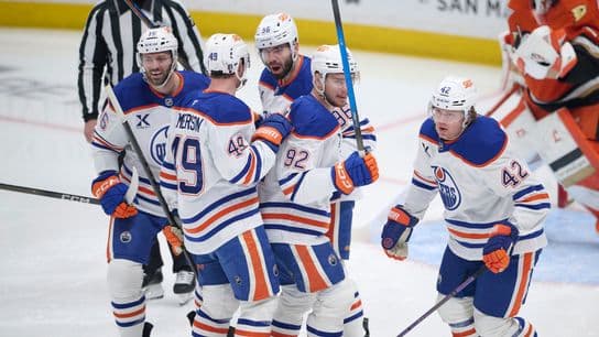 Oilers lose on reviewed OT goal, down 3-1 in series