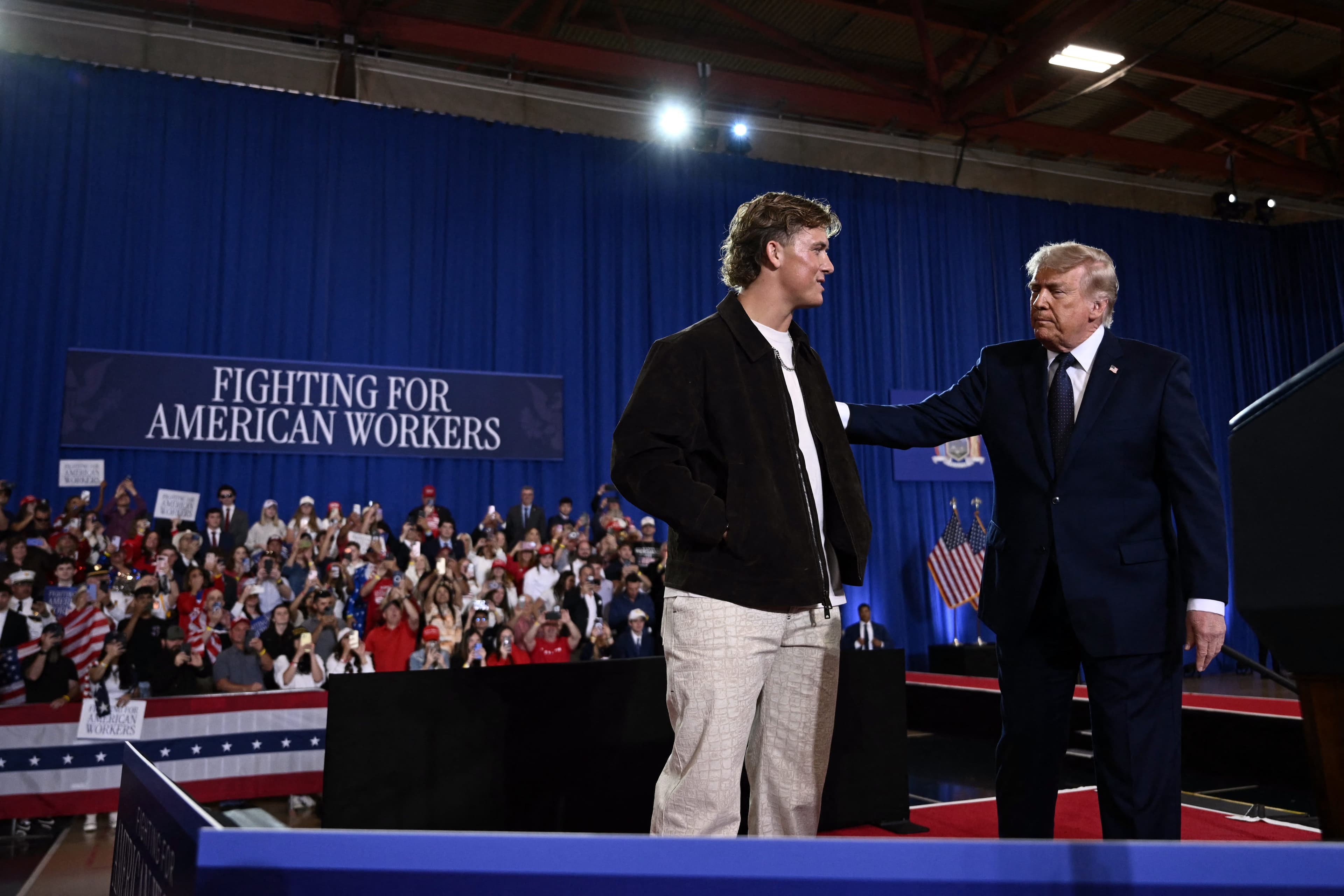 Abdul Carter calls out Jaxson Dart for introducing Trump at rally: 'What we doing?'