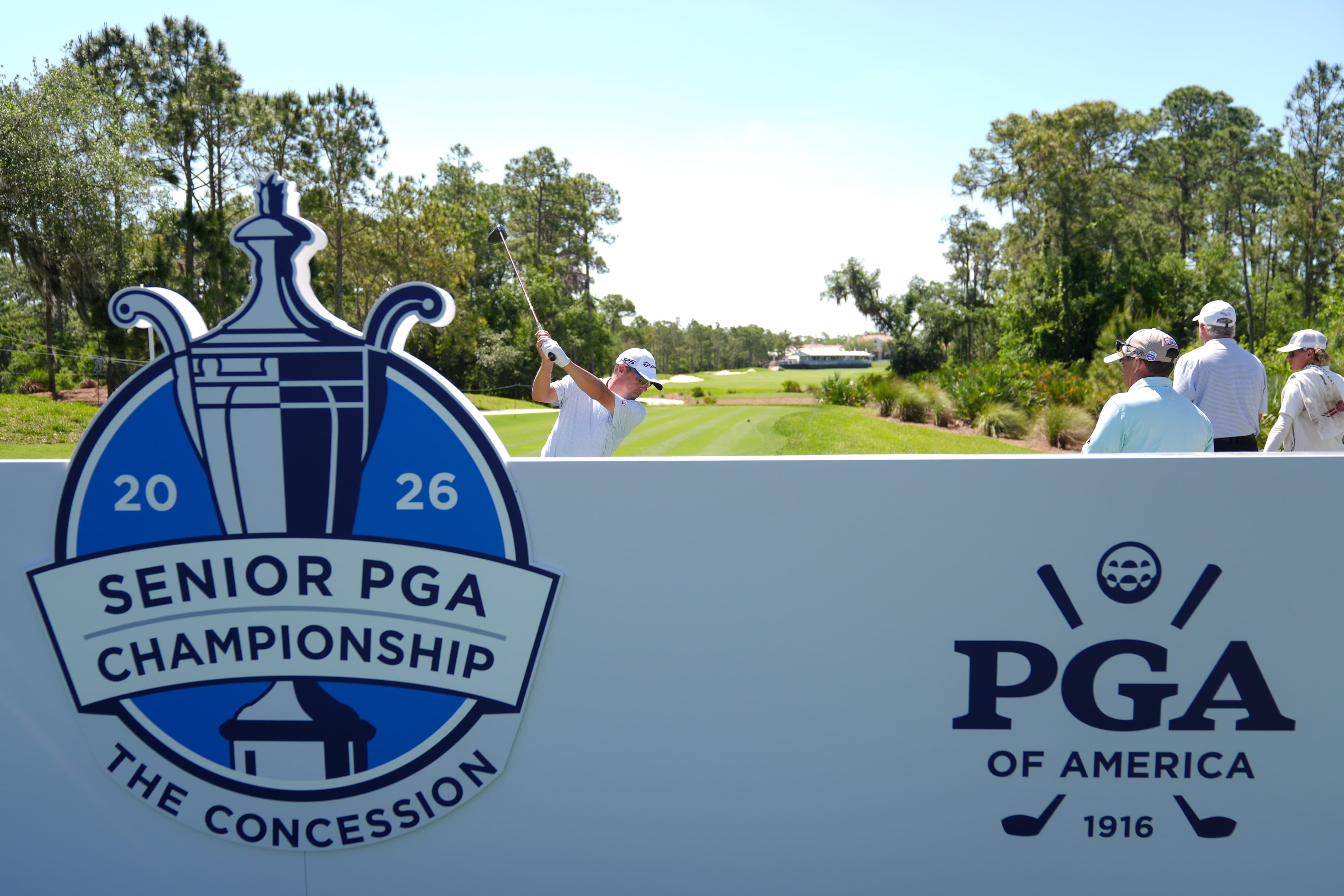 Gary Woodland's caddie competes in Senior PGA Championship