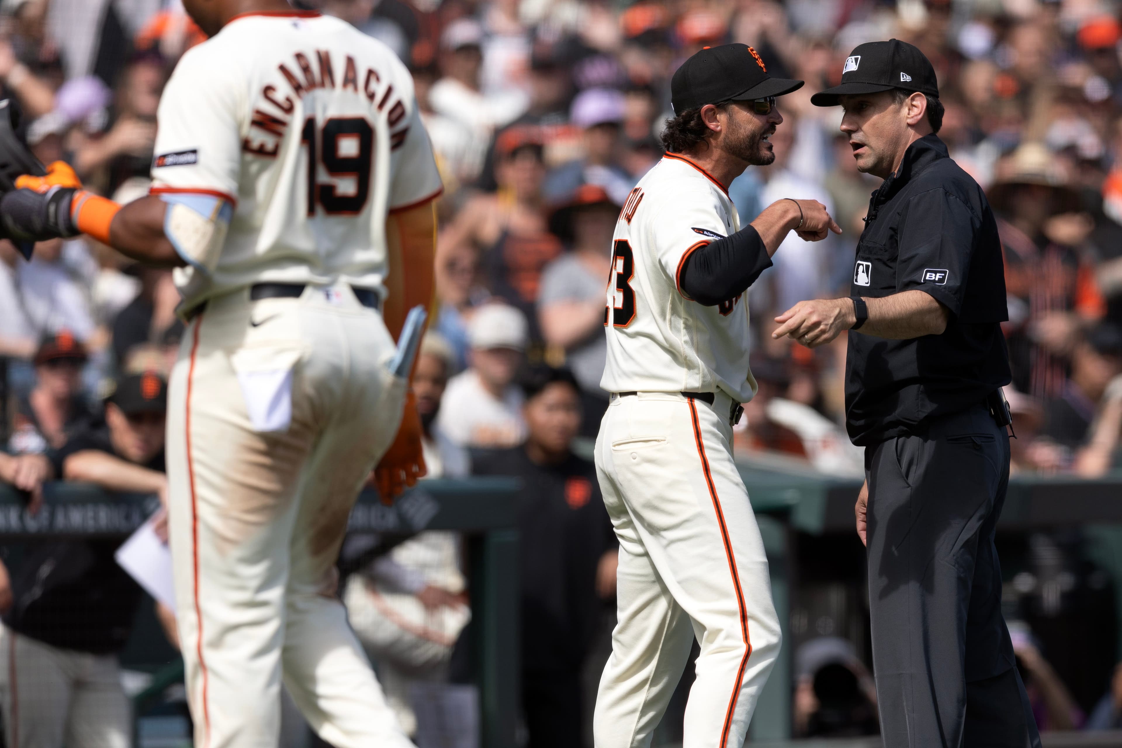 Tony Vitello ejected for first time in MLB manager career