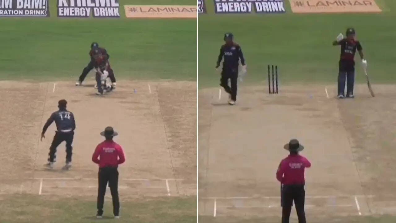 Ball hits glove, umpire gives LBW: Nepal captain loses cool after shocking call - Watch