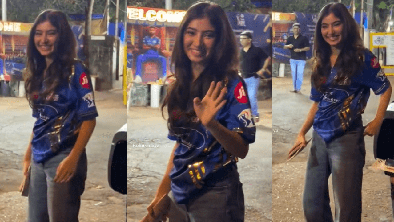 Dhurandhar 2 fame Sara Arjun turns heads at Wankhede for MI vs KKR - Watch