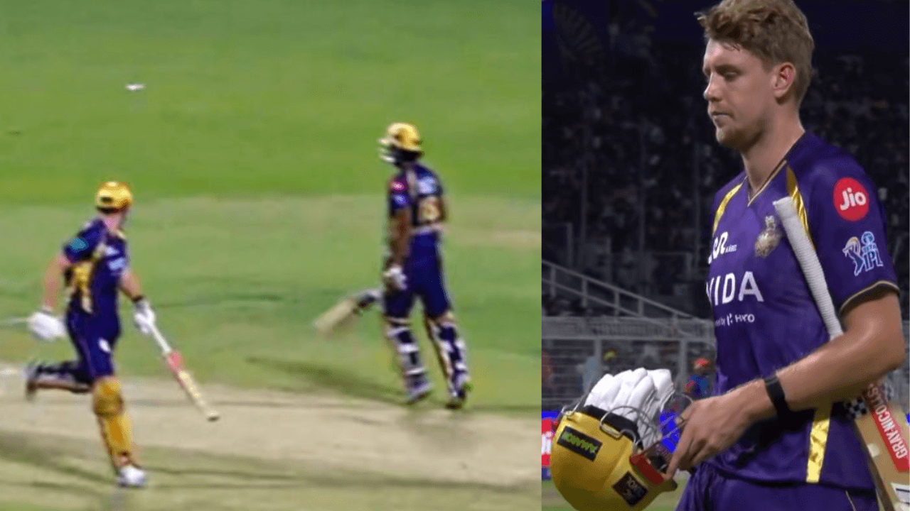 KKR vs SRH: Run-out chaos! Cameron Green falls prey to bizarre mix-up - Watch