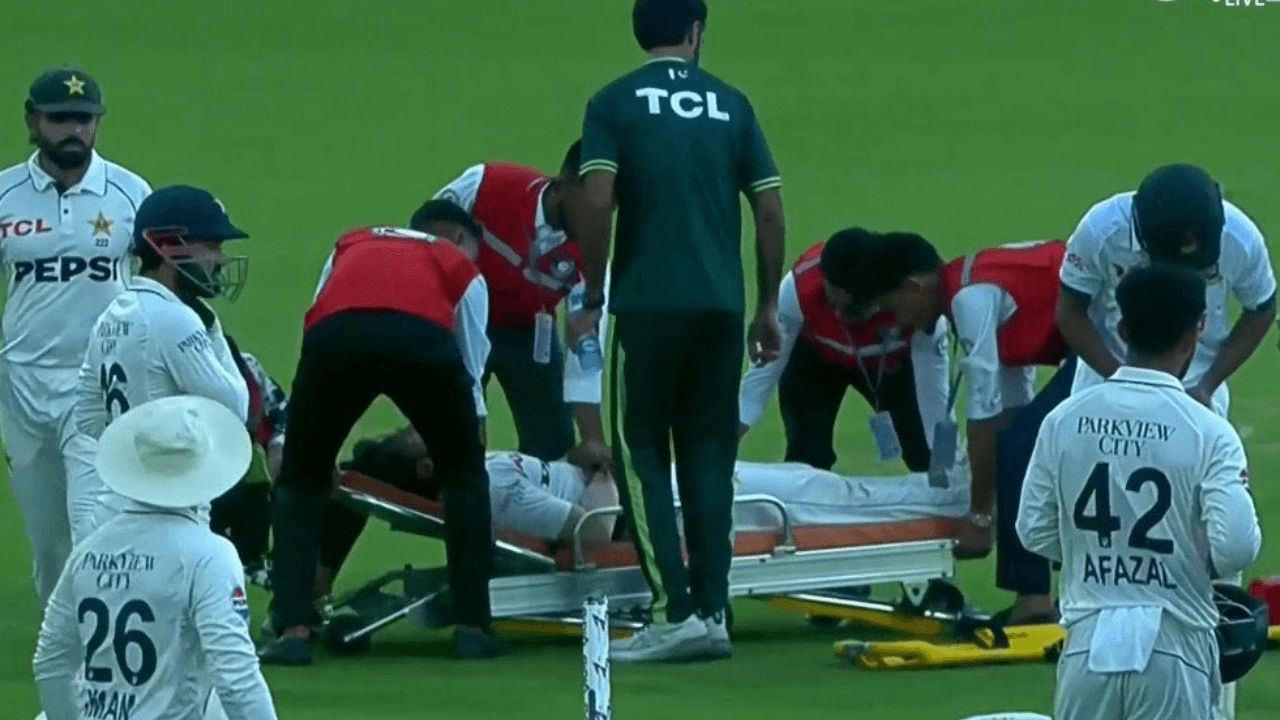 Hasan Ali leaves field on stretcher after head injury during BAN vs PAK 2nd Test - Watch