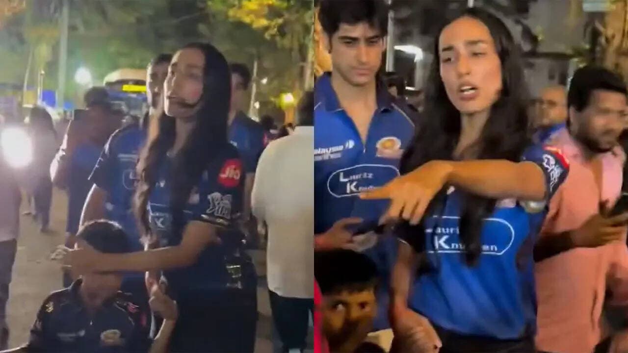 'Agastya, are you ok?' Hardik Pandya's girlfriend Mahieka Sharma snaps at photographers after Mumbai Indians win - WATCH