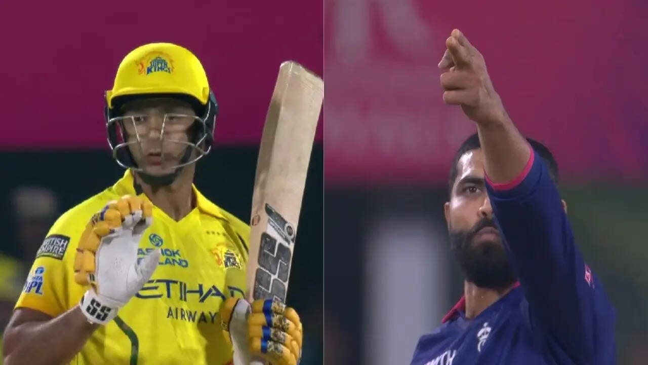 From teammate to rival: Ravindra Jadeja gives 'gun' send-off to Shivam Dube after dismissal - Watch