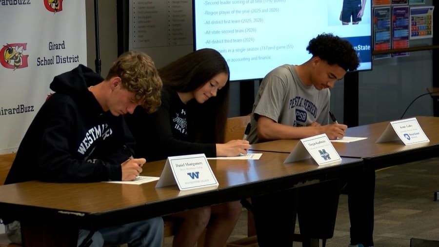Three Girard student athletes sign to local colleges