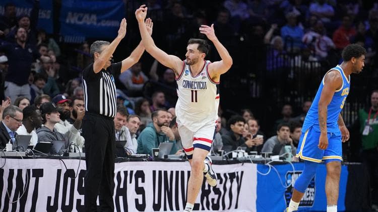 UConn men extinguish UCLA 73-57; Karaban’s career night carries Huskies to Sweet 16