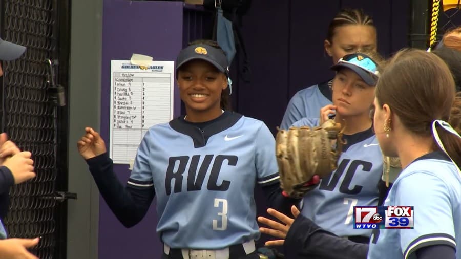 Rock Valley College outfielder Nyah Allen ignites the Golden Eagles at the plate and in the field