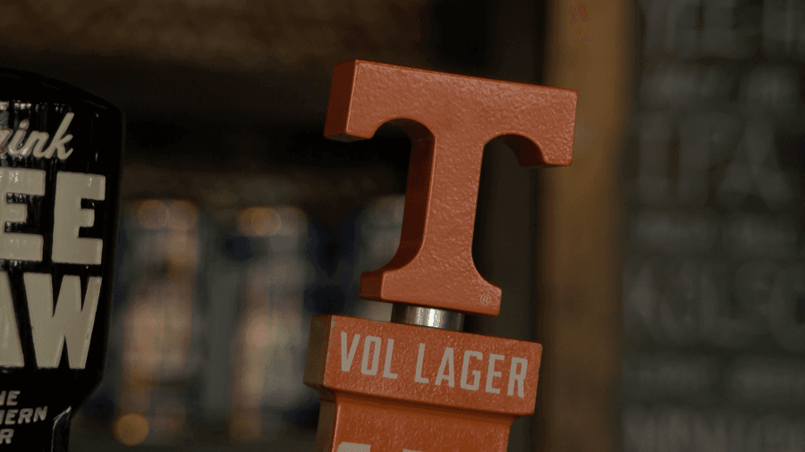 University of Tennessee fans cheer on Volunteers at Yee-Haw Brewing