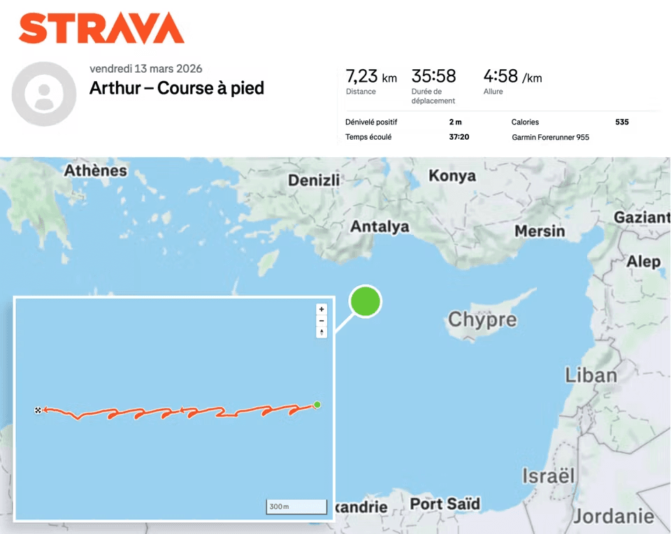 French aircraft carrier Charles de Gaulle tracked via Strava activity in OPSEC failure