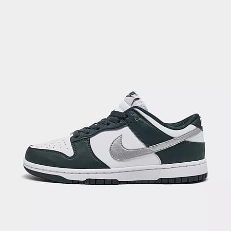 Nike Women's Dunk Low Casual Sneakers (Seaweed/Metallic Silver/White, 6-8) $48 + Free Shipping $75+