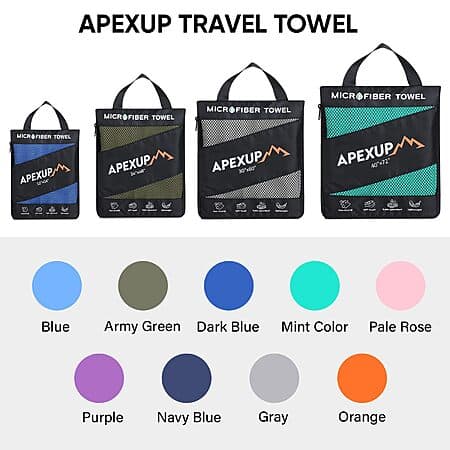 APEXUP Microfiber Travel Towel, Ultra Absorbent Quick Dry Towels, Lightweight Gym Sports Camping Towel for Workout, Yoga, Beach, Shower, Swimming (60"×30", Gray) $3.74