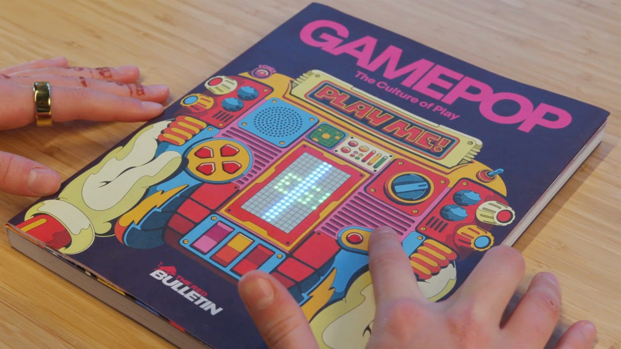 Paper-thin playable Tetris game forms cover of GamePop magazine