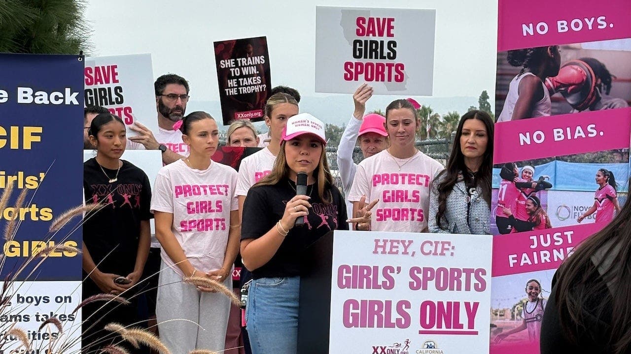 Rally erupts at California girls' track meet amid trans feud between White House and Newsom's office