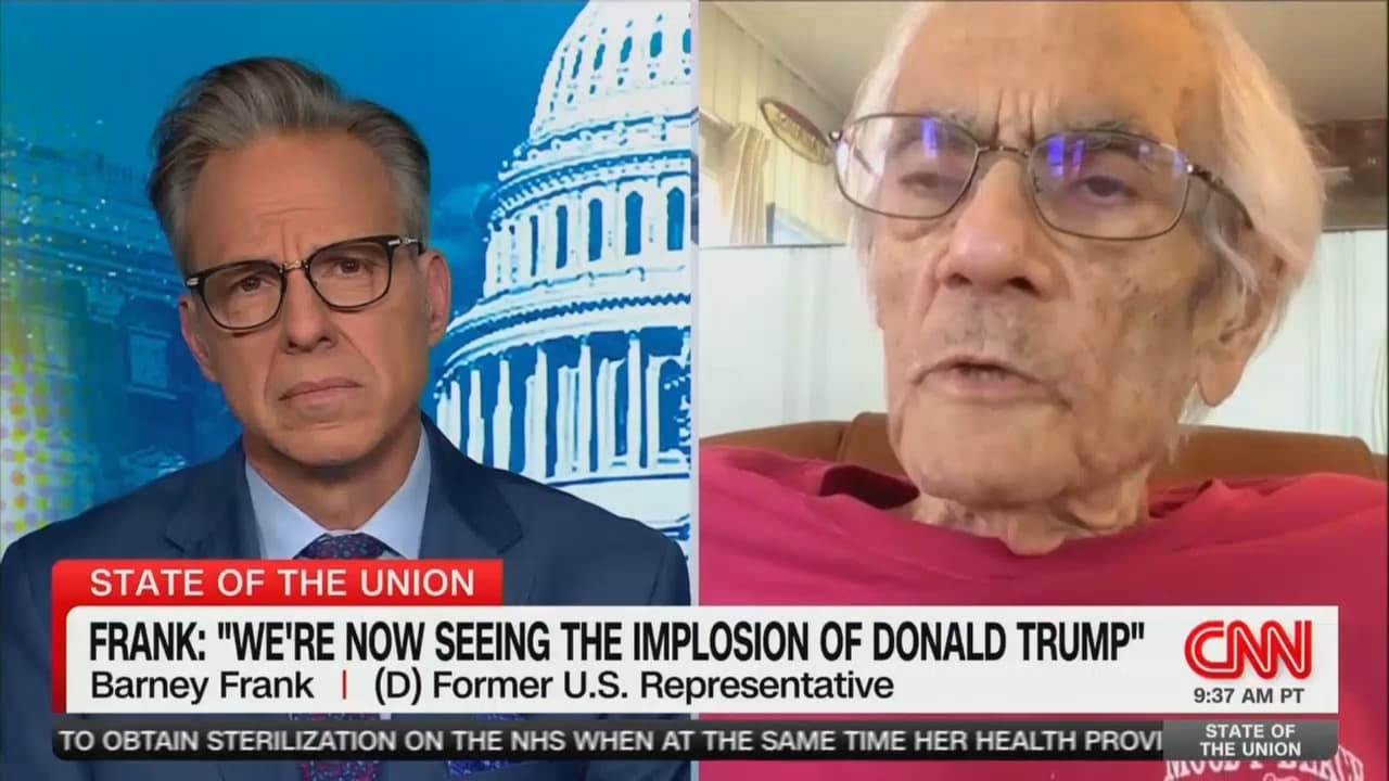 Barney Frank Speaks to Jake Tapper After Entering Hospice — Delivers Stern Warning to Progressives
