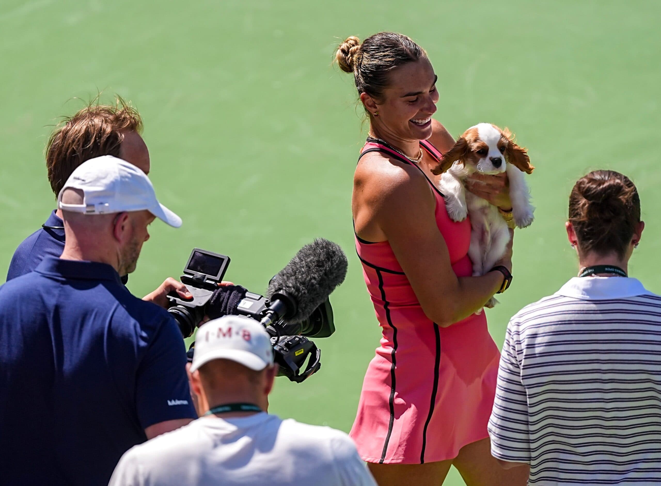 Aryna Sabalenka, viral puppy Ash share special Indian Wells celebration